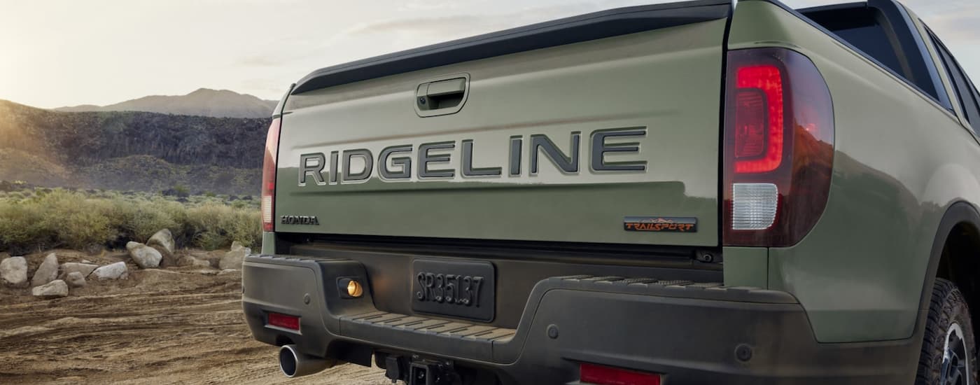 Tailgate on a green 2025 Honda RidgelineTrailSport